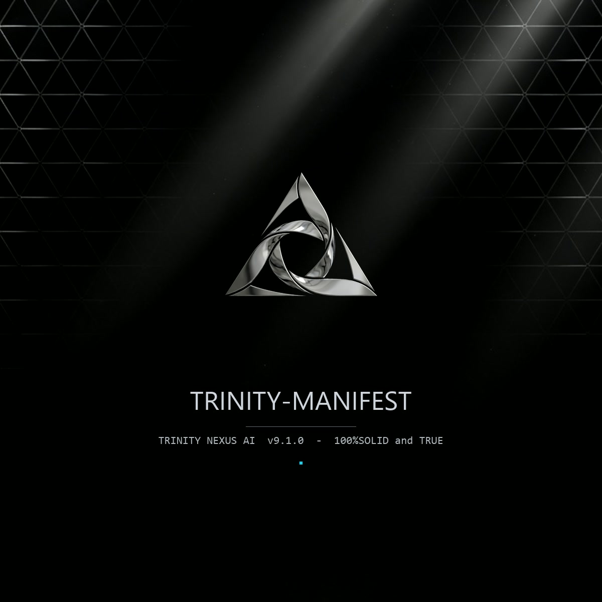 Card square TRINITY-MANIFEST 1200 por 1200 — mark central e tipografia